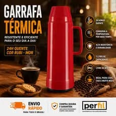 GARRAFA TERMICA USE VERMELHA 1L GARRAFA DE CAFÉ GARRAFA DE CHÁ MOR GARRAFA TÉRMICA PARA CAFÉ 1LITRO