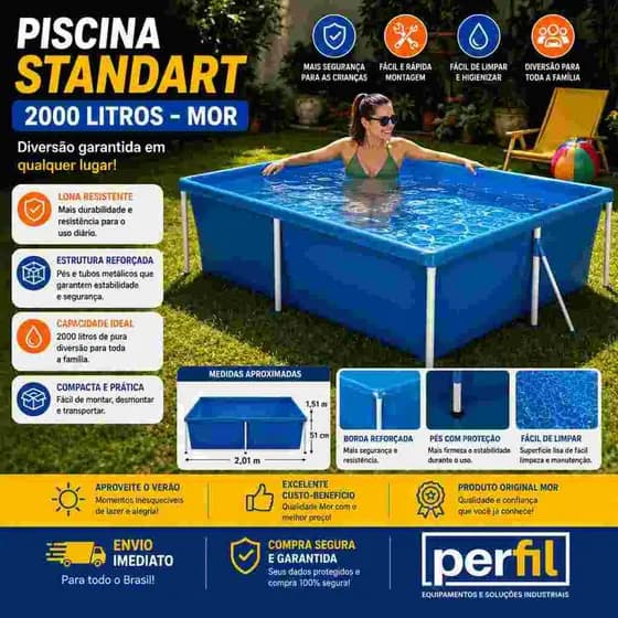 Piscina 2000 litros Piscina Retangular Piscina Infantil Piscina de Plastico Piscina Mor 2000 litros