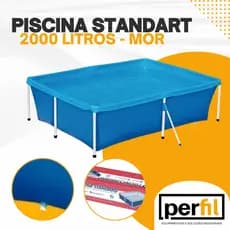 Piscina de Lona 2000L Mor Fácil Montar no Quintal Verão