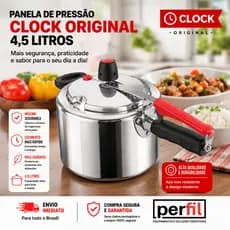 PANELA DE PRESSÃO 4,5L CLOCK ORIGINAL PANELA DE PRESSAO PANELA PRESSAO PANELA DE PRESSÃO PEQUENA
