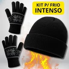 Kit Frio Touca Gorro + Luva Brasilchic Unissex Estilo Moderno E Confortável Preto Un Lisa
