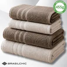 Jogo De Toalhas De Banho Brasilchic Extra Premium 100% Algodão Grossa Kit Peças Rosto Banhão Grande