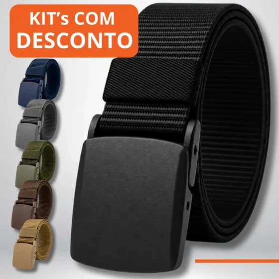 Cinto Tático Militar Nylon Fivela Automática Sem Metal Ajustável Resistente Uso Diário Segurança Policial