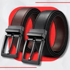 Cinto Masculino Social Dupla Face Preto Marrom em Couro Sintético Resistente Ajustável Moda Elegante