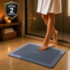 Kit 2 Tapete Mágico para Banheiro de Secagem Rápida e Super Absorvente Ideal para Chuveiro Cozinha e Varanda