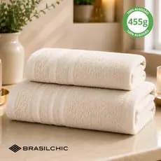 Kit Toalhas De Banho Rosto 100% Algodão Grossa Macia Premium