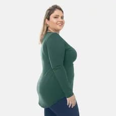 Blusa Feminina Mullet Tampa Bumbum Manga Longa Plus Size 1136-C1