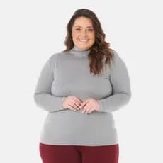 Cacharrel Gola Alta Plus Size Blusa Feminina de Inverno 1130-C1