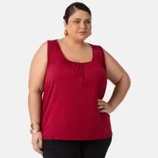 Regata Feminina Plus Size Franzida Viscolycra Soltinha 1199-A