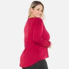 Blusa Feminina Mullet Manga Longa Plus Size Várias Cores 1136-C2