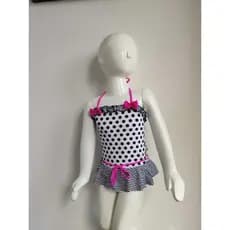 MAIO INFANTIL FEMININO COM BOLINHA E BABADO