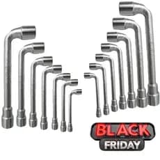 Jogo De Chave Biela Tipo L 15 Unidades Com Furo Profissional 8mm a 22mm completo resistente