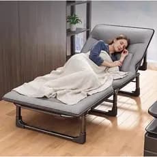 Cadeira Cama Dobrável Reclinável Portátil para Camping Escritório e Hospital omni