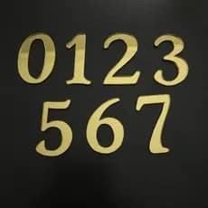 Aplique Nùmero/Números em Acrílico Espelhado Dourado- Kit 20,30,40 Unidades