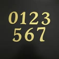 Aplique Números/Número 4cm em Acrílico Espelhado Dourado- Kit com 10 Unidades