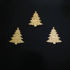 Aplique Árvore de Natal 4cm Acrílico Espelhado - Kit com 10 unidades