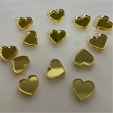 Mini Coração KIT 50 Apliques em Acrílico Espelhado 1cm Delicados e Fofos