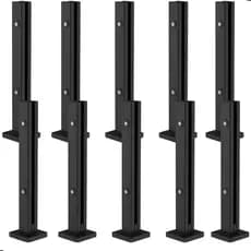 Kit 10 Torre Guarda Corpo Coluna Pinça Preto 40cm Para Vidro