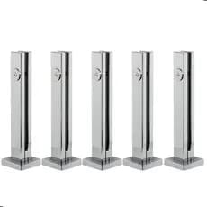 Kit 5 Torre Guarda Corpo Coluna Pinça Inox 30cm Para Vidro
