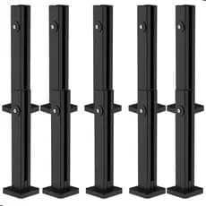 Kit 10 Torre Guarda Corpo Coluna Pinça Preto 30cm Para Vidro