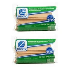 Abaixador de Língua Theoto Madeira Descartável Espátula Depilação Profissional Kit 100 500 1000 Unidades