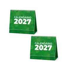 Kit 2 Calendários de Mesa 2027 Espiral Base Resistente Planejamento Mensal
