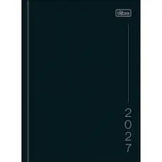 Agenda Costurada Diária Pepper 2027 12,3 x 16,6 cm – Preta - Tilibra