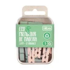 Prendedor de Madeira Eco 35 mm com 12 Unidades - Tilibra