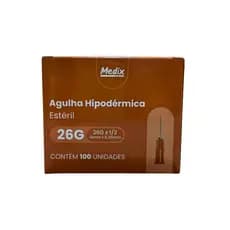 Agulha Hipodérmica Descartável 30x0,70mm 22G Cx C/100 Unidades
