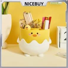 Kit 1-3Pcs Organizador de mesa patinho pato 5 cavidades | porta canetas e lápis em plástico