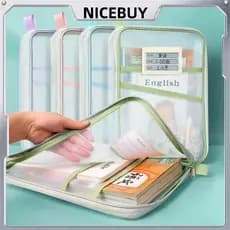 KIT 1-3PCS Pasta organizadora de Arquivos de Malha em Nylon Durável em Forma de L - Saco de Armazenamento de Papel