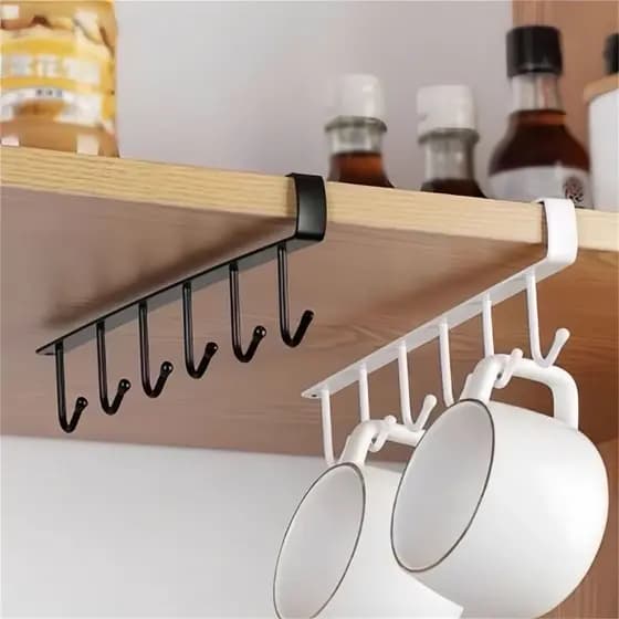 KIT 2PCS Suporte De Metal Porta Xícaras Canecas Utensílios Em Geral Para Pendurar No Armário