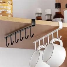 KIT 2PCS Suporte De Metal Porta Xícaras Canecas Utensílios Em Geral Para Pendurar No Armário