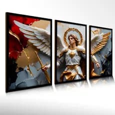 Quadro Decorativo Arte São Miguel Arcanjo Protetor Sala Hall