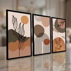 Quadro Decorativo Minimalista Orgânico Floral Moderno Sala Hall Escritório