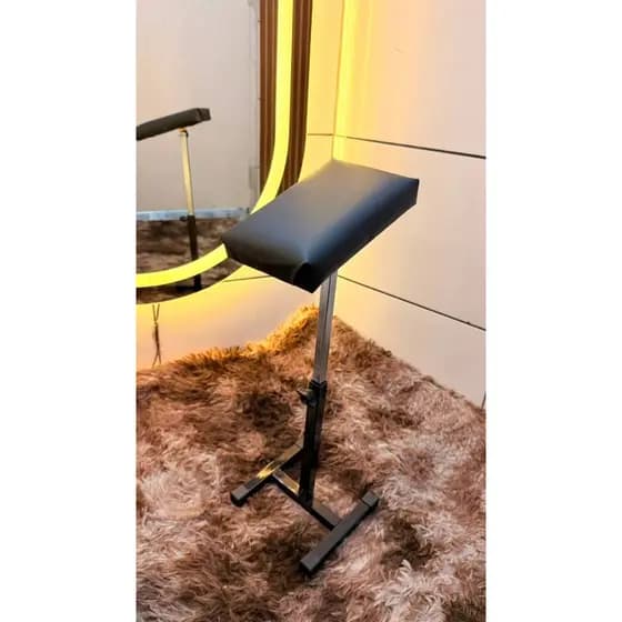 Suporte Apoio de Pé e Perna para Manicure Pedicure Profissional Regulagem de Altura - Modelo Premium Preto