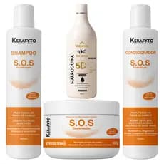 Progressiva Marroquina 5D Valyente 300ml + Kit SOS Cauterização Pós Química Kerafyto