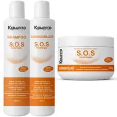Kit SOS Cauterização Profissional - Recuperação Intensa Para Cabelos Danificados Pós Química