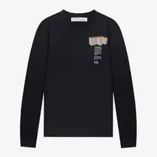OF-Camiseta Masculina Casual De Manga Comprida Com Estampa De Produto Mais Recente Branca E Gola Redonda