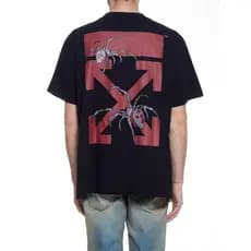 100 % Algodão Premiumof-Branco Americano Aranha Dupla Seta Padrão Impressão Camiseta De Manga Curta Macio Premium Novo T