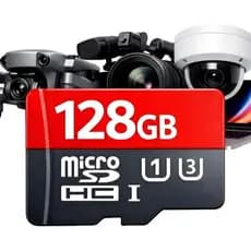 Cartão De Memória Para Cameras 128gb Micro Sd Com Adaptador