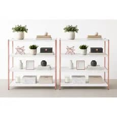 Kit 2 Estantes Decorativas Multiuso Para Salão Cozinha Escritório Closet