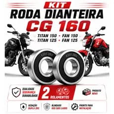 Kit de 2 Rolamentos Roda Dianteira Para Titan Fan 125 150 Cargo Start 160