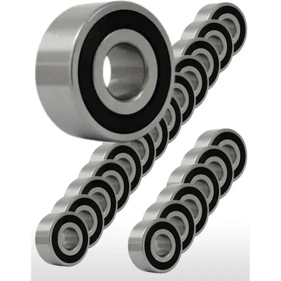 Kit 30 Rolamentos Profissional Ventilador 608 2RS 8X22X7 Aço Cromo Alta Rotação Vedado Borracha