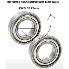 Par de Rolamentos 6201 ZZ C3 12x32x10mm Makita Motor Tanquinho Máquina de Lavar E Diversas Aplicações