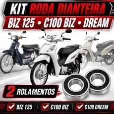 Kit 2 Rolamentos Roda Dianteira Para Biz 125 C100 Dream