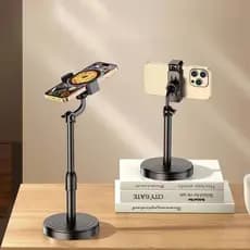 Suporte Tripé Para Mesa Com  Mini Pedestal Ajustável 360° Ideal Para Gravação de Videos