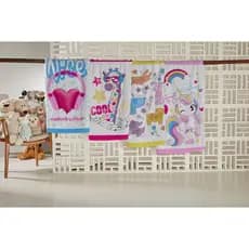 Toalha de Banho Infantil Praia Teka Candy Atoalhada Estampada Meninas 65 x 115 cm