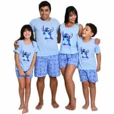 Kit Pijama Familia Stitch Combinando Tal Pai Tal Filho & Tal Mãe Tal Filha