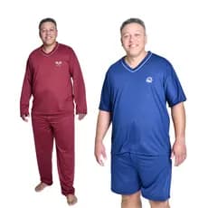 Kit 2 Pijamas Masculino Plus Size Verão e Inverno G1 ao G3